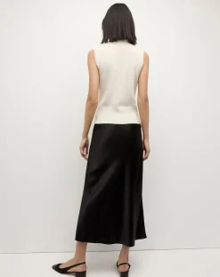 Clover Stretch Silk Midi Skirt in><noscript><img width=