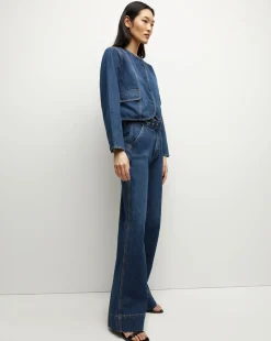 Cordell Denim Jacket in Dusted Oxford>Veronica Beard Discount