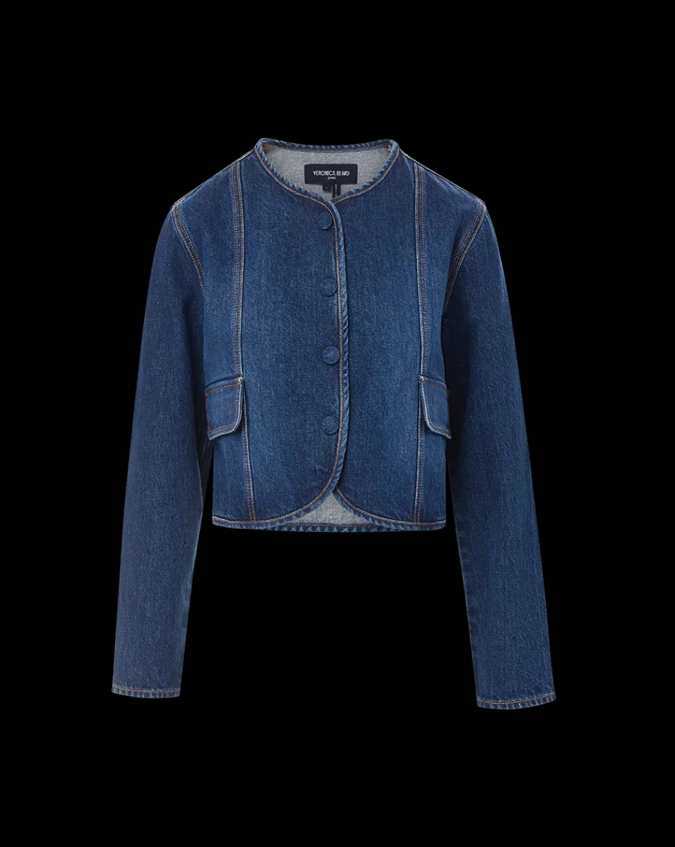 Cordell Denim Jacket in Dusted Oxford>Veronica Beard Discount