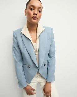 Cropped Rickie Dickey Jacket in Heather Smoke Blue><noscript><img width=