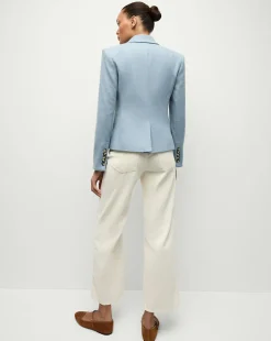 Cropped Rickie Dickey Jacket in Heather Smoke Blue><noscript><img width=