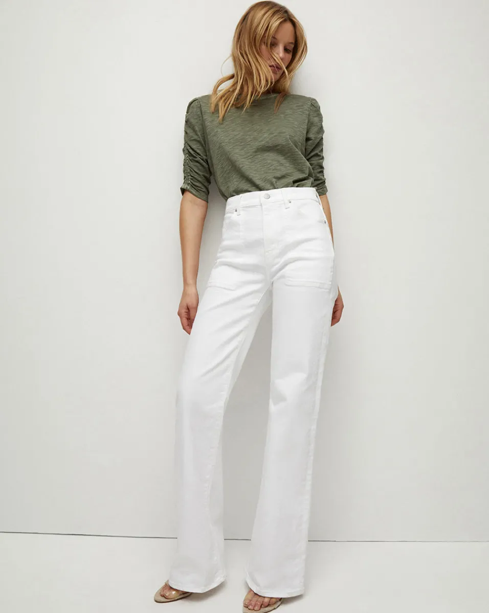 Crosbie Patch Pockets Slim Wide-Leg Jean in>Veronica Beard Discount