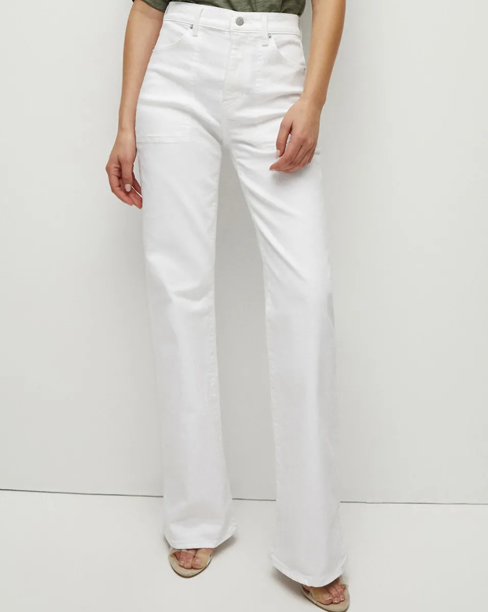 Crosbie Patch Pockets Slim Wide-Leg Jean in>Veronica Beard Discount