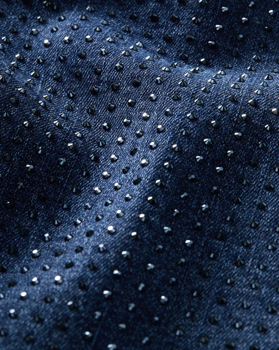 Crosbie Rhinestone Wide-Leg Jean in Indigo Rinse>Veronica Beard Hot