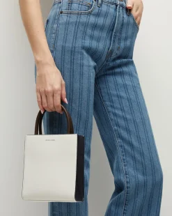 Crosbie Striped Loafer Length Wide-Leg Jean in Sapphire Stripe><noscript><img width=