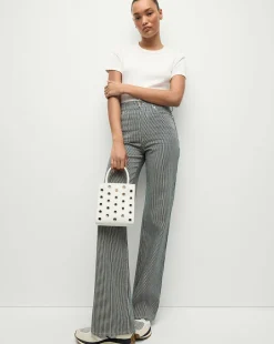 Crosbie Striped Wide-Leg Jean in Solstice Stripe>Veronica Beard Best