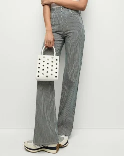 Crosbie Striped Wide-Leg Jean in Solstice Stripe>Veronica Beard Best