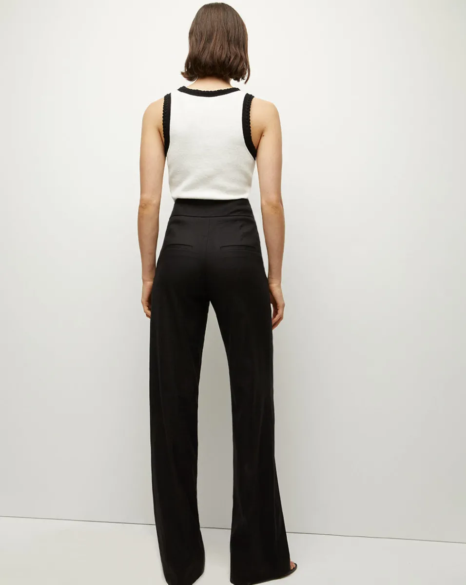 Cruz Stretch-Linen Pants in>Veronica Beard Discount