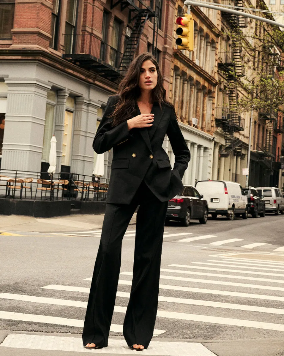 Cruz Stretch-Linen Pants in>Veronica Beard Discount