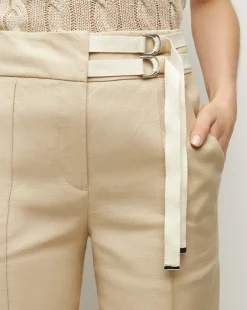 Cruz Stretch-Linen Pants in Stone Khaki><noscript><img width=