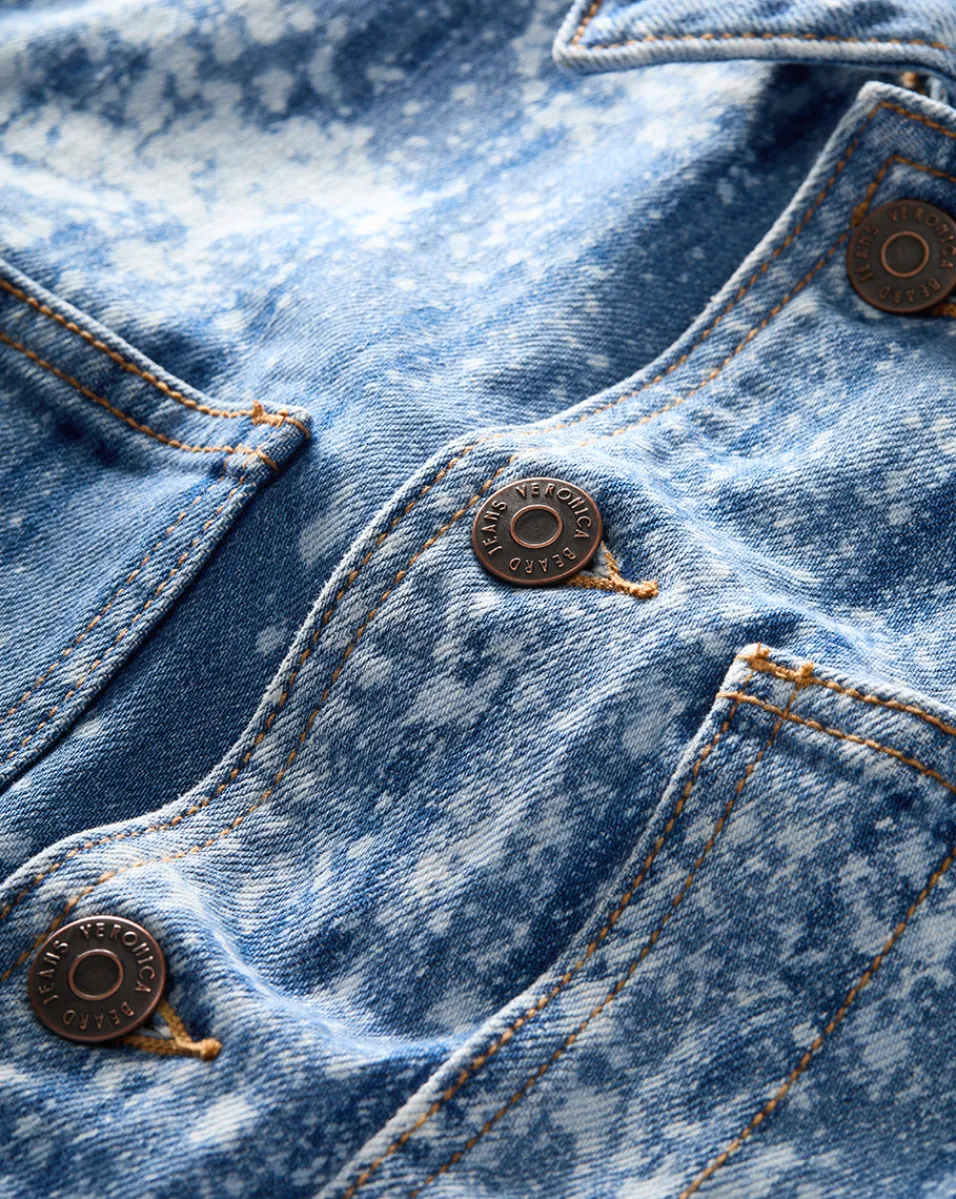 Dahl Acid-Washed Denim Jacket in Sapphire Sun>Veronica Beard Clearance