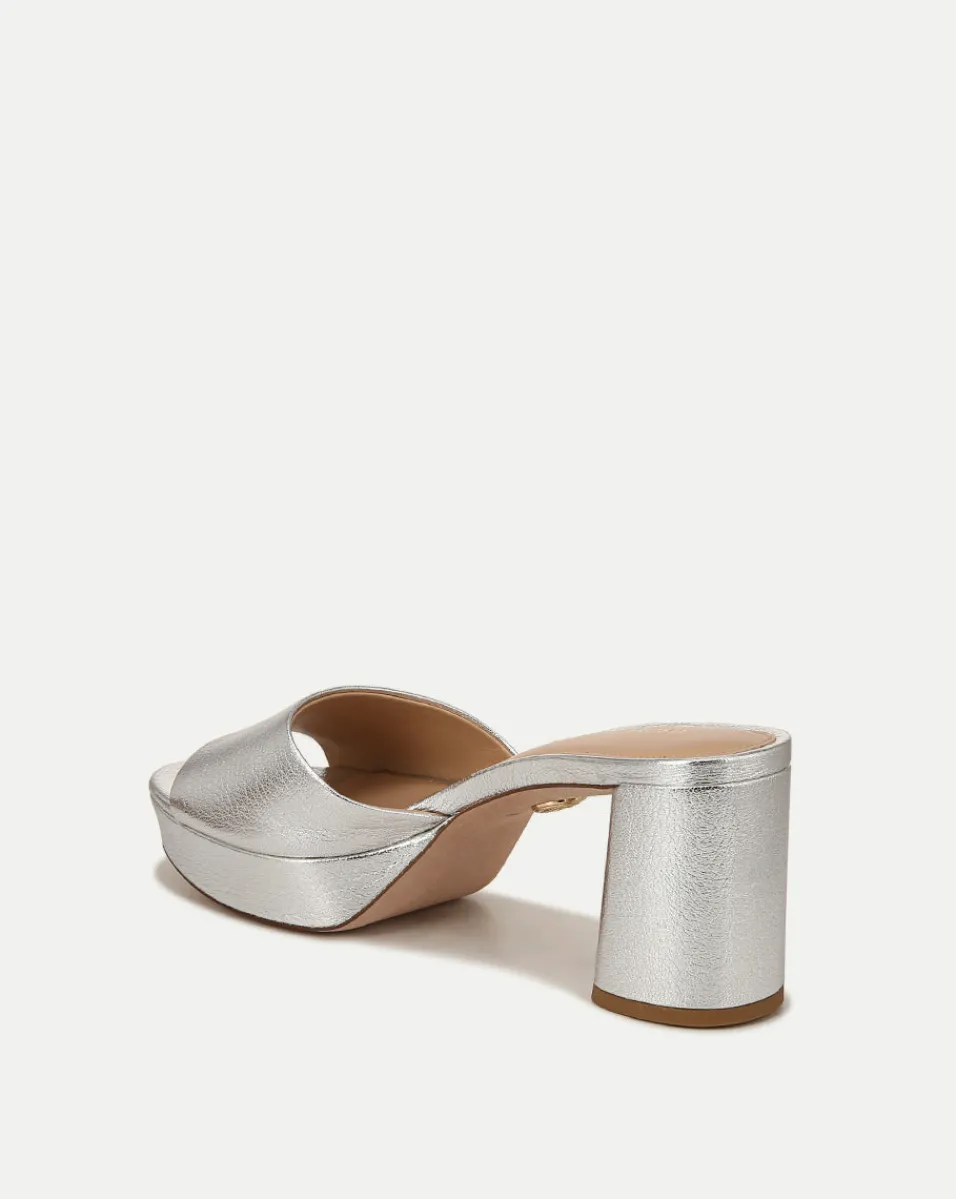 Dali Metallic Leather Block Heel Sandal>Veronica Beard Outlet
