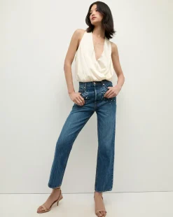 Daniela Straight Leg Jean in x Poppy Delevingne>Veronica Beard Discount