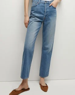 Daniela Straight-Leg Jean in Lakeshore Blush>Veronica Beard