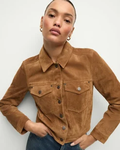 Delena Suede Jacket in>Veronica Beard Hot