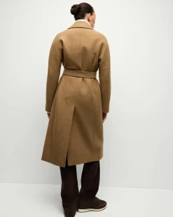 Della Wool Dickey Coat in Dark Camel><noscript><img width=