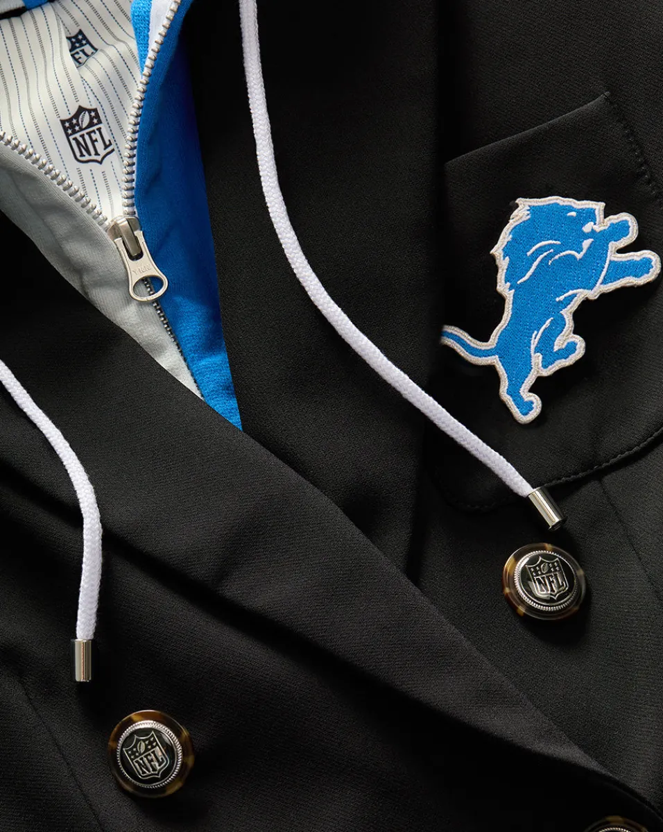 Detroit Lions Dickey Jacket in Black/Silver>Veronica Beard Outlet