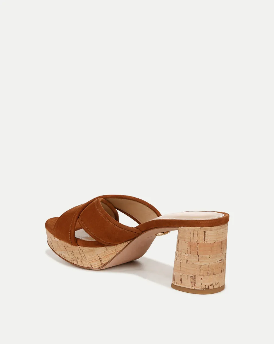 Dory Brown Block Cork-Heel Sandal>Veronica Beard Sale