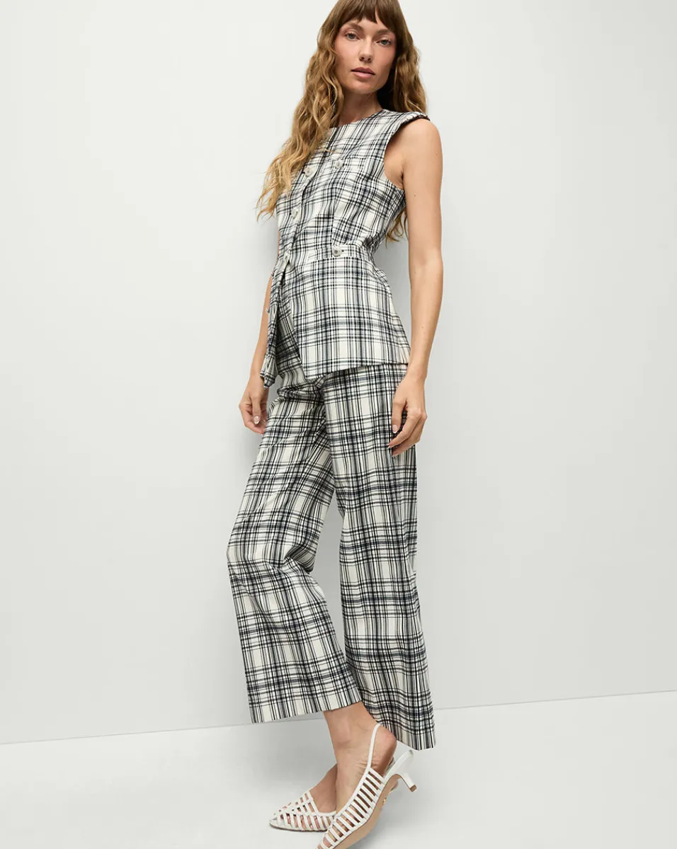 Dova Plaid Pant in>Veronica Beard Discount