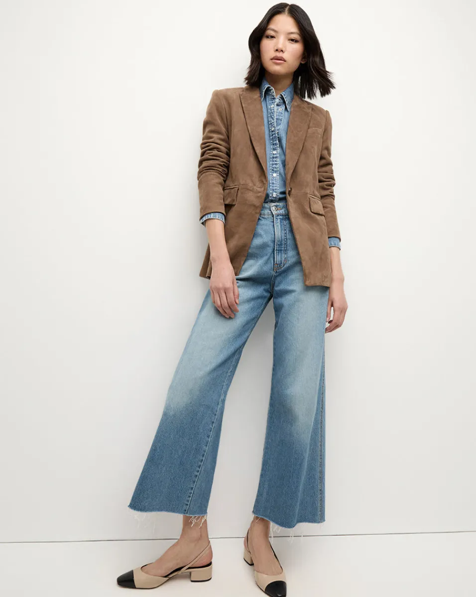 Duane Suede Dickey Jacket in Brown>Veronica Beard New