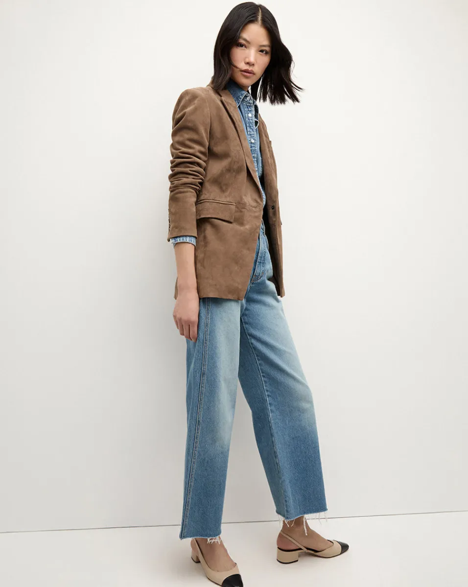 Duane Suede Dickey Jacket in Brown>Veronica Beard New