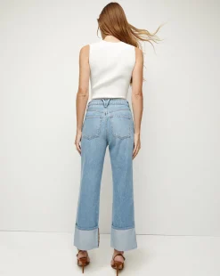 Dylan Cuffed Straight-Leg Jean in Silverwood Blue><noscript><img width=