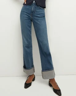 Dylan Cuffed Straight-Leg Jean in>Veronica Beard Hot