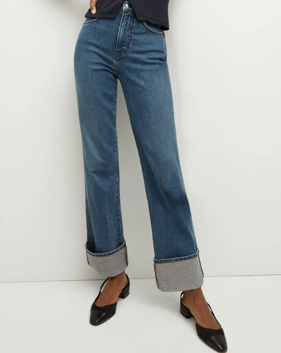 Dylan Cuffed Straight-Leg Jean in>Veronica Beard Hot