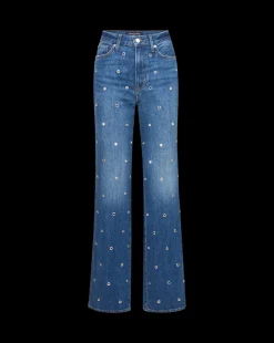 Dylan Grommet Straight-Leg Jeans in Blue Denim><noscript><img width=