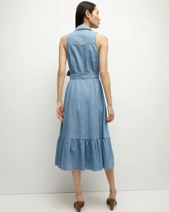 Edwina Denim Shirtdress in><noscript><img width=