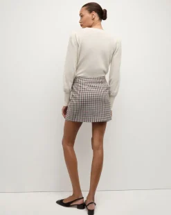 Elara Plaid Mini Skirt in Oat, Pink & Red Check><noscript><img width=