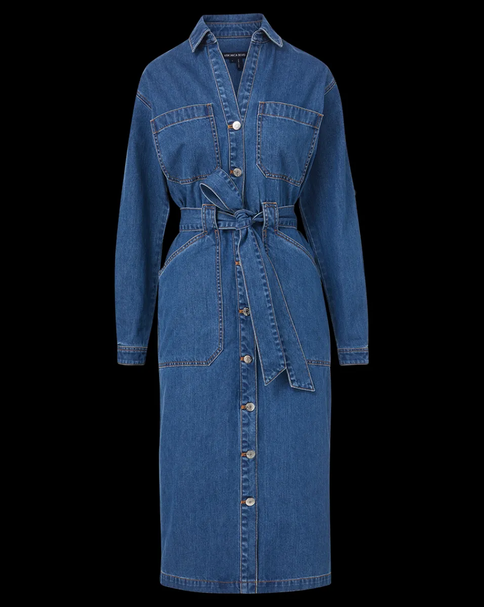 Evelyn Chambray Dress in>Veronica Beard Outlet
