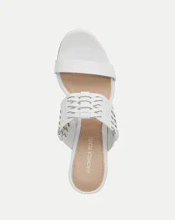 Georgie White Woven Leather Heeled Sandal><noscript><img width=