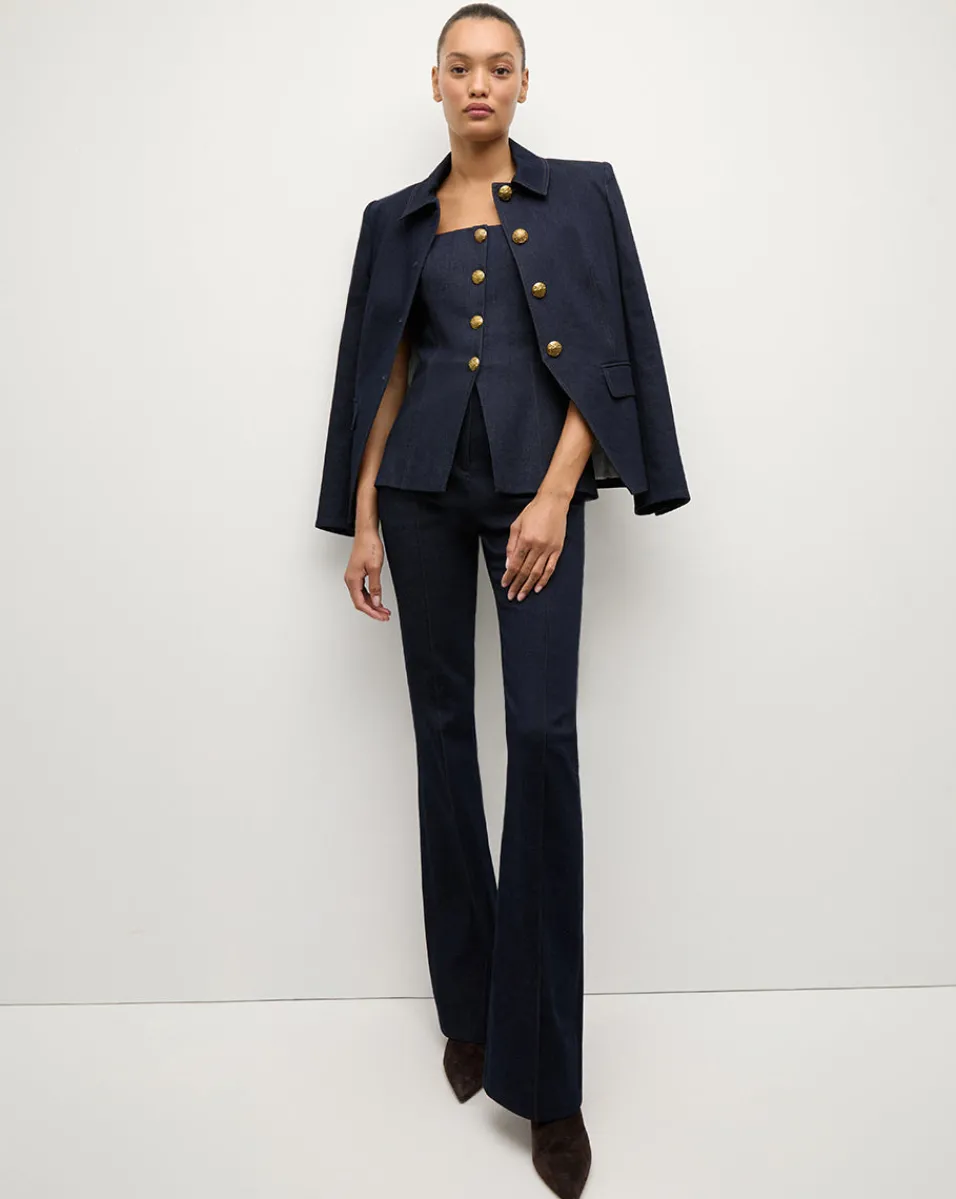 Gracie Belted Denim Pant in Dark Wash>Veronica Beard Best