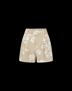 Hobbes Stretch-Linen Short in Stone Khaki/Off-White><noscript><img width=