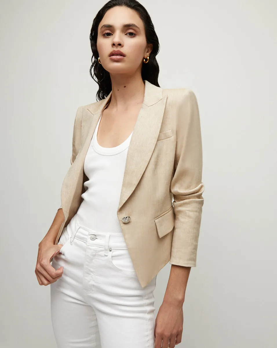 Hosanna Khaki Linen Dickey Jacket>Veronica Beard Outlet