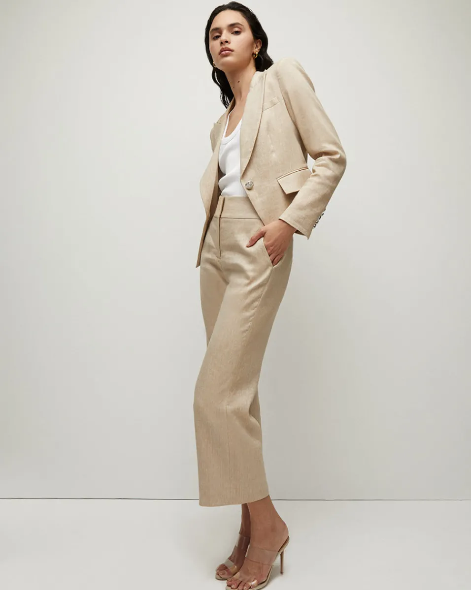 Hosanna Khaki Linen Dickey Jacket>Veronica Beard Outlet