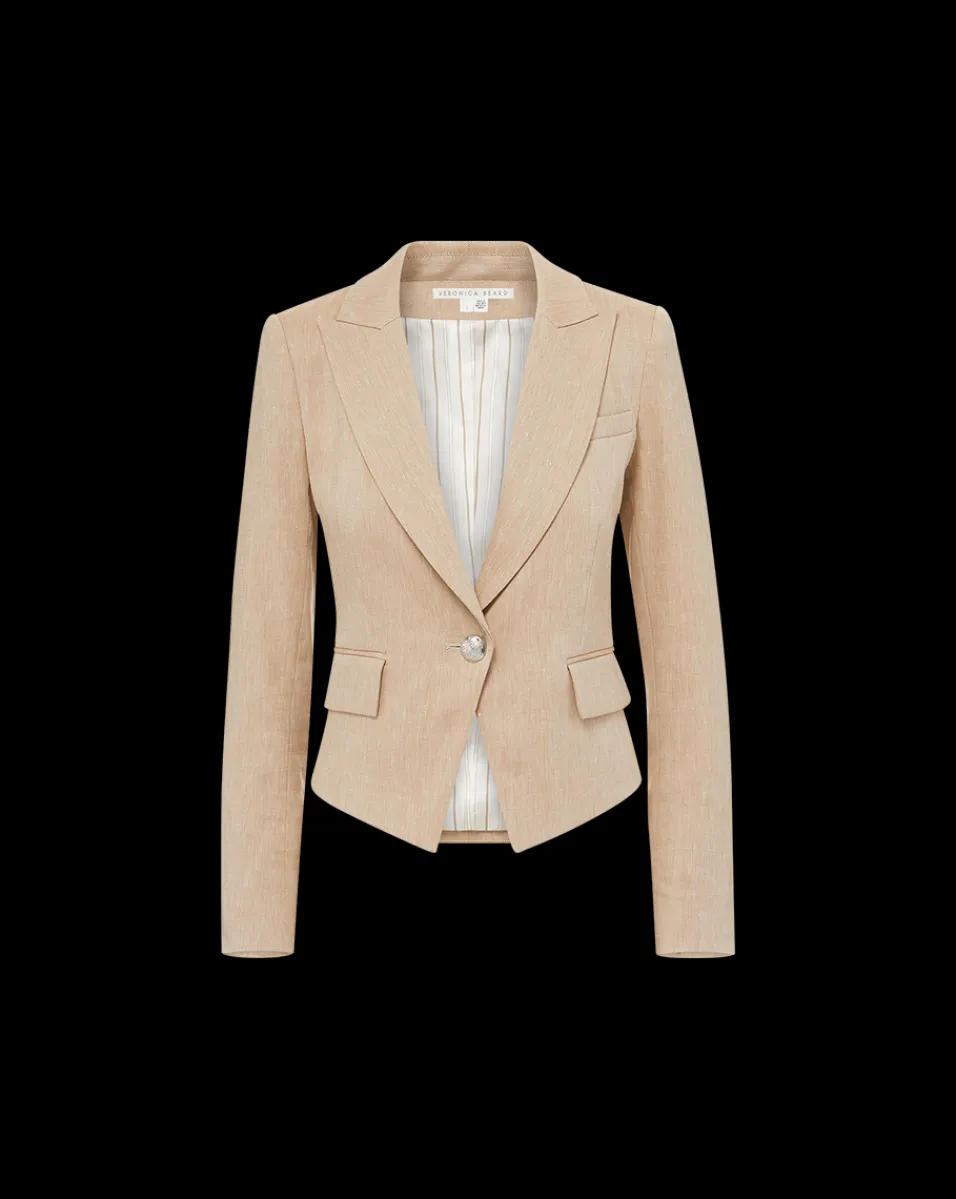Hosanna Khaki Linen Dickey Jacket>Veronica Beard Outlet