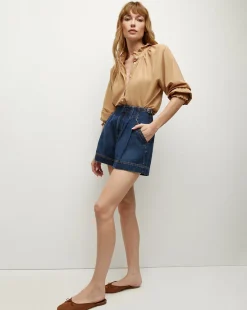 Jaffe Denim Short in Bright Blue>Veronica Beard Clearance