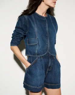 Jaffe Denim Short in Bright Blue><noscript><img width=