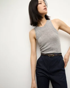 Jerrel Cashmere Tank Top in Heather Grey>Veronica Beard Outlet