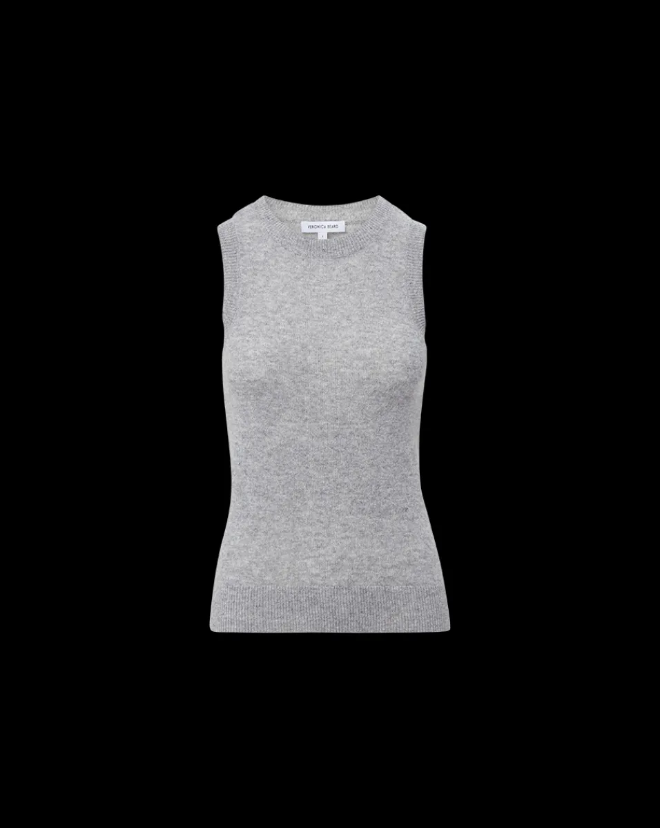 Jerrel Cashmere Tank Top in Heather Grey>Veronica Beard Outlet