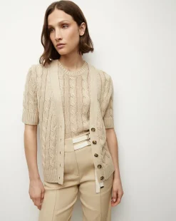 Jerrel Silk-Linen Tank in Stone Khaki><noscript><img width=
