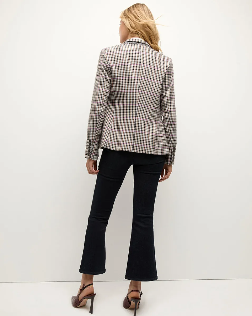 Katie Plaid Dickey Jacket in Oat, Pink & Red Check>Veronica Beard