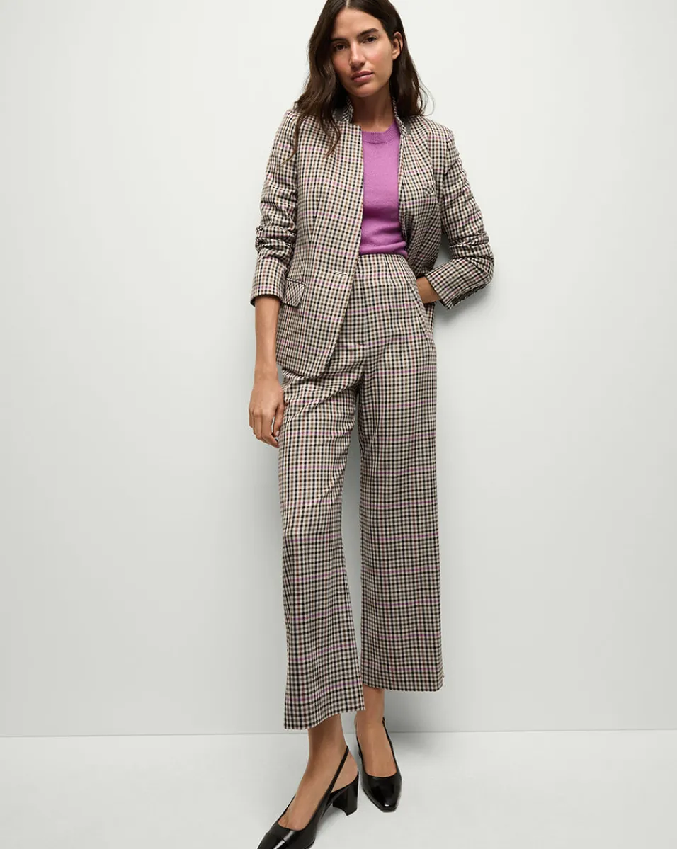 Katie Plaid Dickey Jacket in Oat, Pink & Red Check>Veronica Beard
