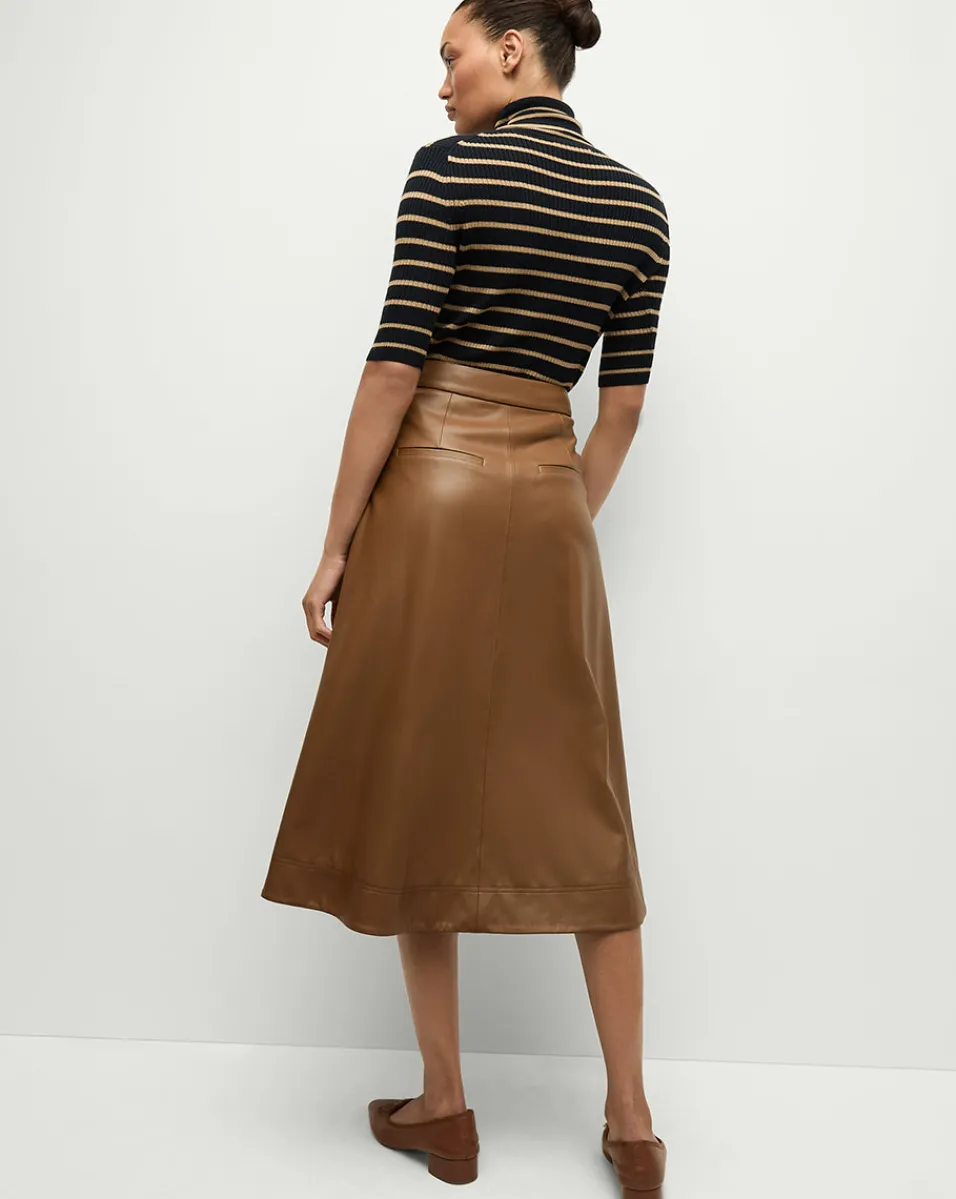 Katrina Merino Wool Striped Sweater in Navy & Khaki>Veronica Beard Sale