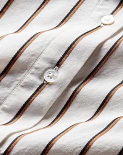 Keiko Stretch-Cotton Shirt in Striped Ivory><noscript><img width=