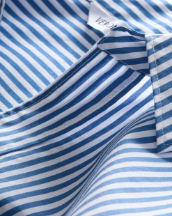 Khai Cropped Tunic Top in Blue/White Stripe><noscript><img width=