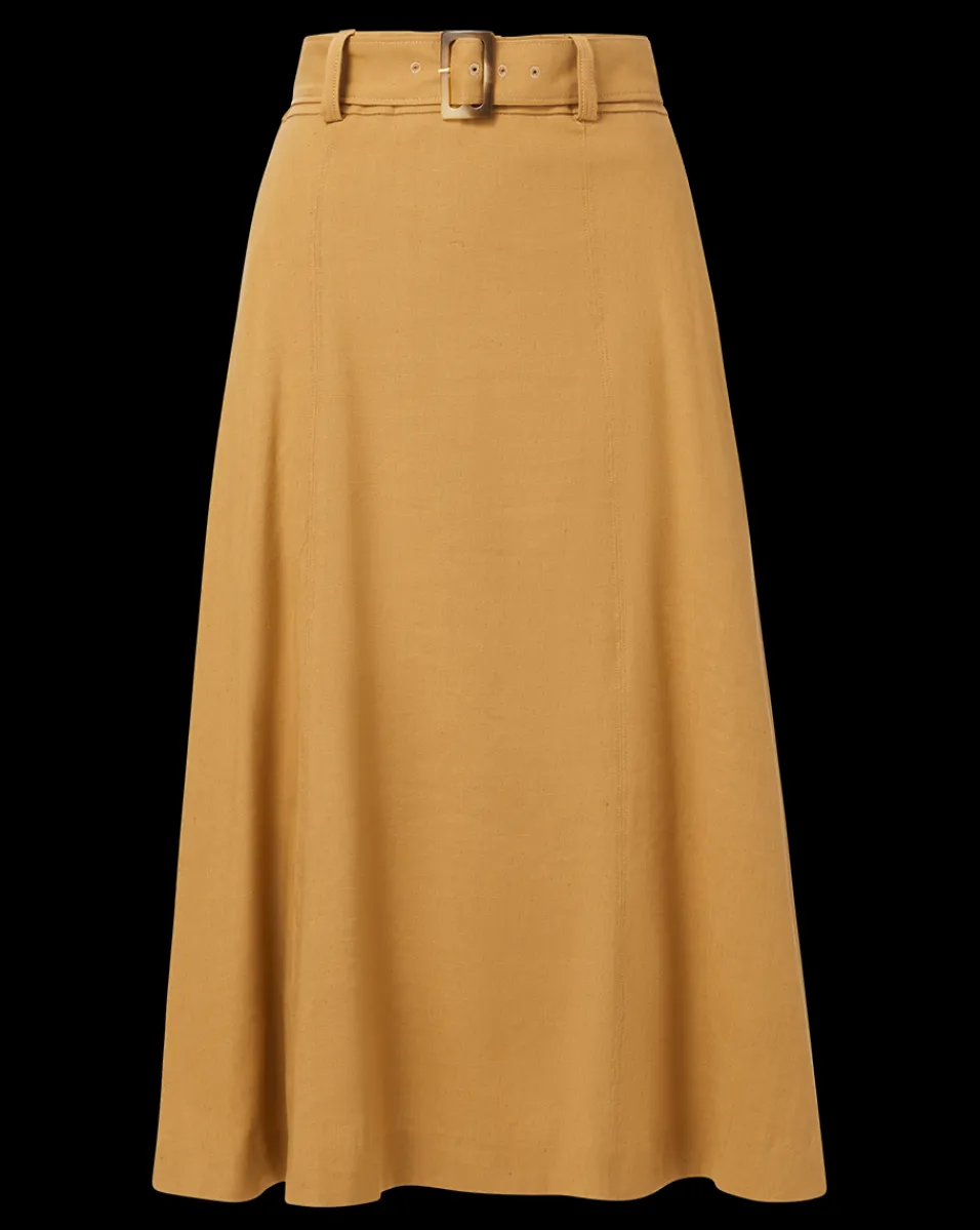 Khaki Linen A-Line Skirt>Veronica Beard Online