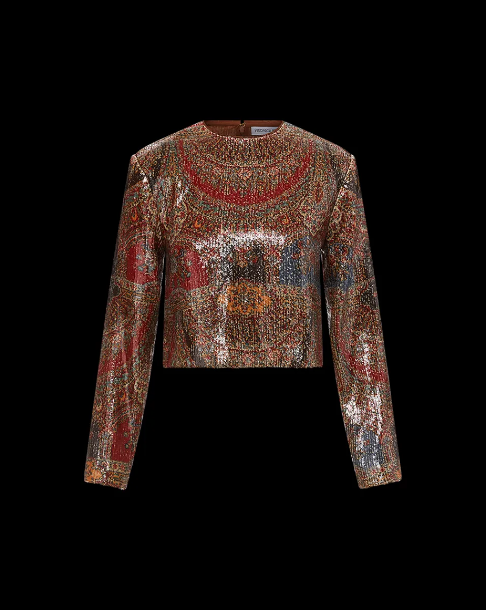 Kippa Top in Red Multi>Veronica Beard Outlet
